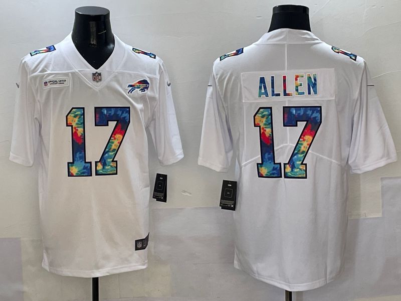 Men 2025 Buffalo Bills #17 Allen White Rainbow Nike Limited NFL Jersey style 4